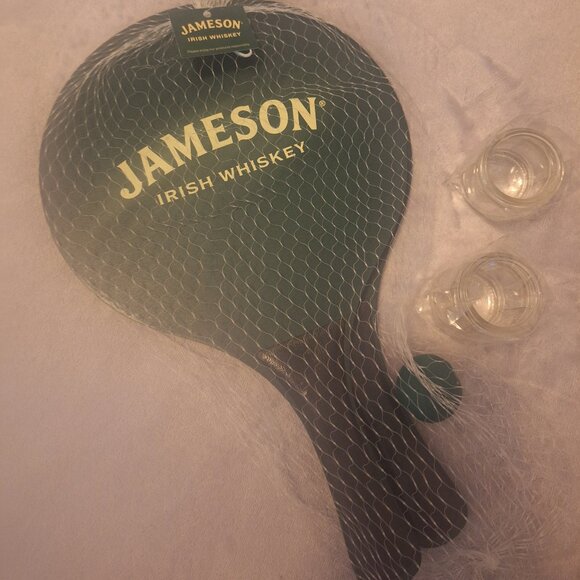 Jameson Irish Whiskey - Paddle Ball Set w/ Matching Mason Jar Shot Glasses - Picture 1 of 2